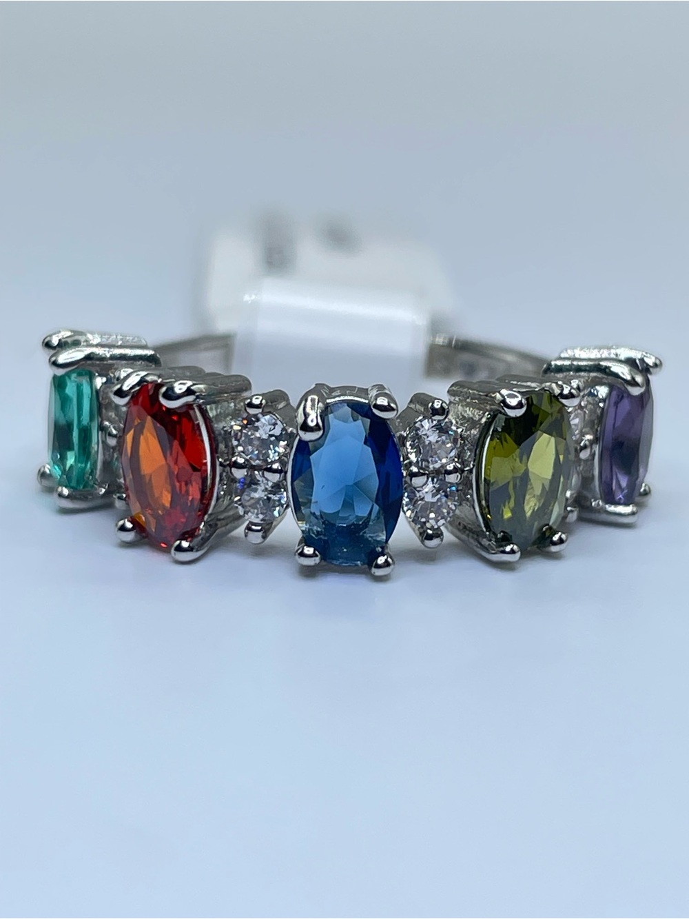 Swarovski Crystal Elements Multicolor Swarovski Elements Half Eternity Band Sz 6